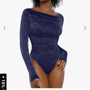 Sparkling Purple Long Sleeve Body Shaping Bodysuit